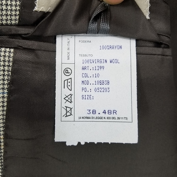 𝅺LOUIS Dell Olio Italy Wool Glen Plaid Blazer 38 - Picture 8 of 8